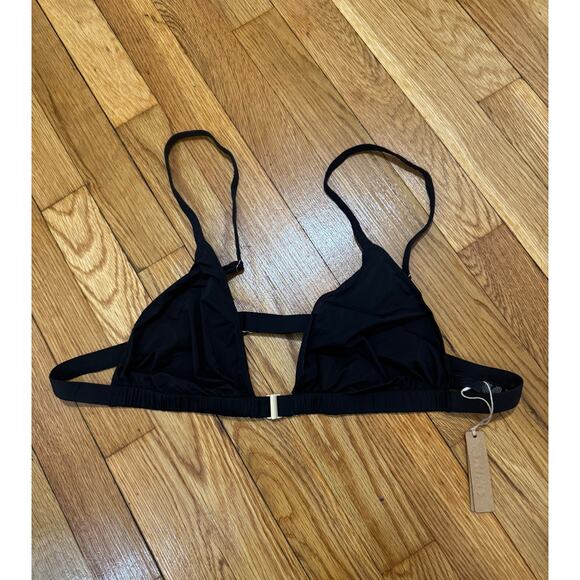 SKIMS Size 4X Jelly Sheer Triangle Bralette Onyx Black Bra Nwt Snap Open Front - Picture 2 of 7